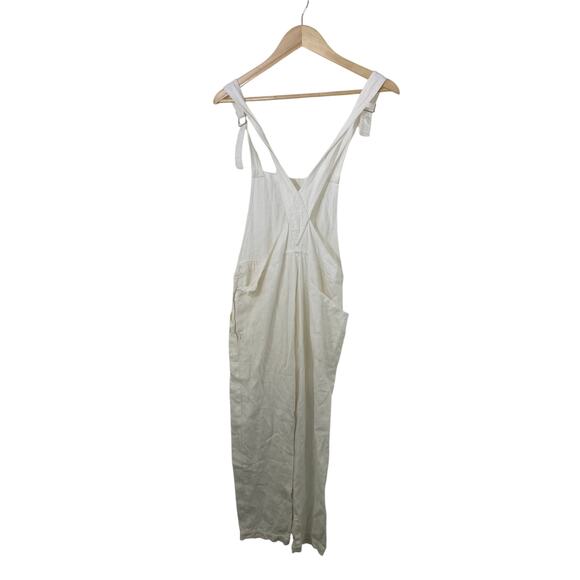 Lily Ashwell White Linen Slim Overalls Petite XXS Sustainable Minimalist Fairy - Picture 8 of 16